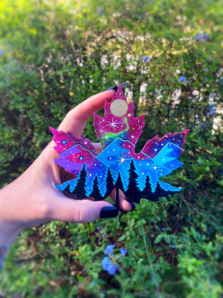 6” Cosmic Leaf Dreamscape Wall Art