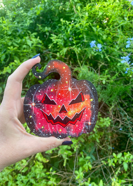 Cosmic pumpkin Jack o lantern 4” #1