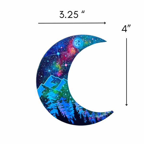 Blue moon forest crescent sticker 4”