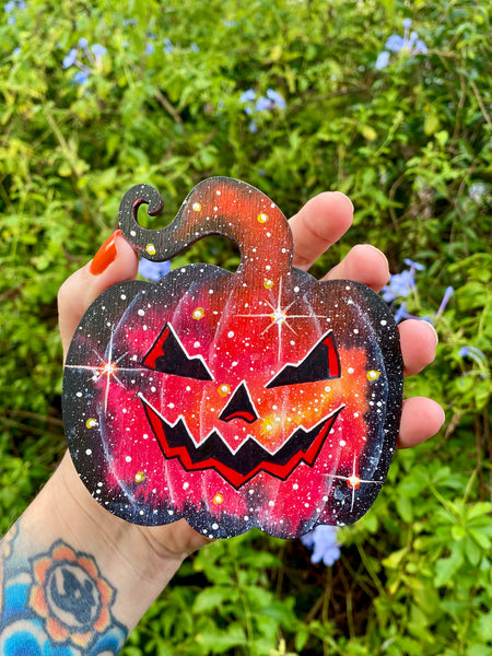 Cosmic pumpkin Jack o lantern 4” #2