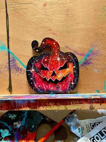 Cosmic pumpkin Jack o lantern 4” #2