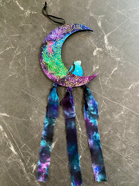 3D Enchanted Cat Crescent 6” x 14”