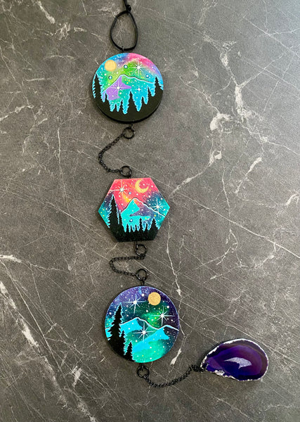 Dream Scape , Black Side of The moon Wall hanging 3” x 27”