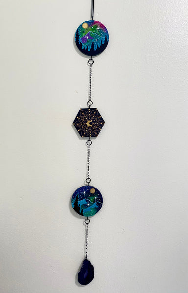 Dream Scape , Black Side of The moon Wall hanging 3” x 27”